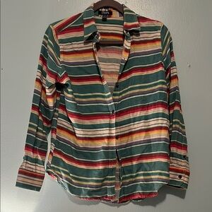 Chaps Multicolor Striped Button Down Shirt